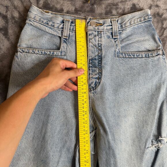 Vintage Zonz Jeans Baggy Women's Light Wash Faded Size 26 Square Pockets - Picture 2 of 7